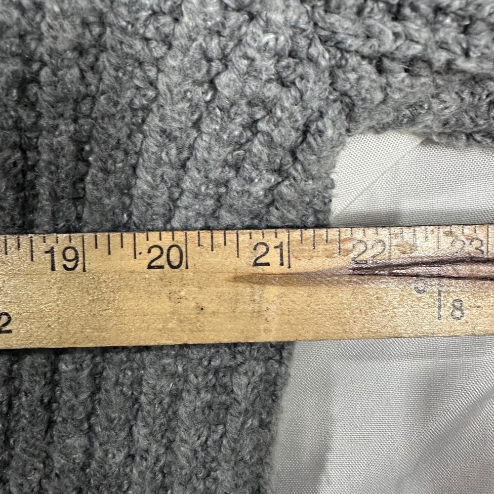American Eagle Grey Red Cowl Neck Chunky Knit Varsity Stripe Sweater Womens M - Picture 4 of 6